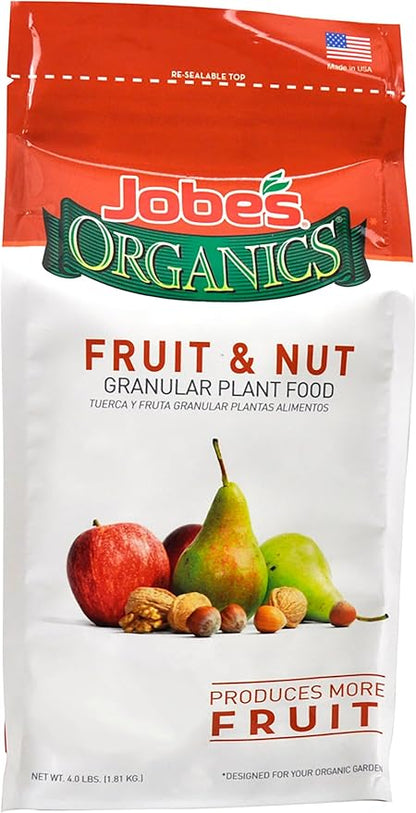 Jobe’s Organics Granular Garden Fertilizer, Easy Plant Care Fertilizer for Fruit and Nut Plants and Trees, 4 lbs Bag (Pack of 6)