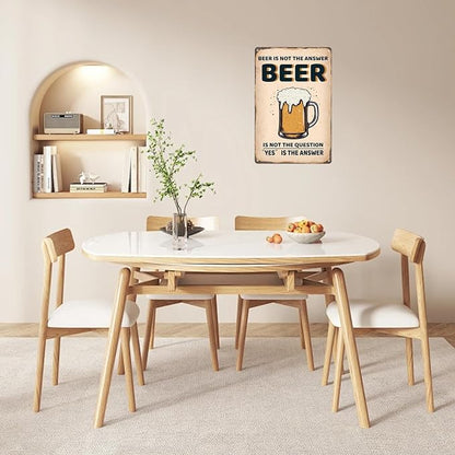 Vintage Metal Sign Beer Is Not The Answer Tin Sign Funny Walll Decor for Bar Kitchen Pubs Cafe Home Garage 12×8 Inch