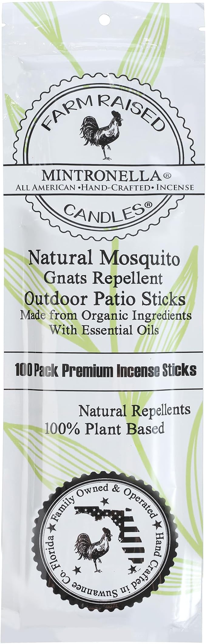 USA Made - Bulk Pack Mosquito Repellent Incense Plant Based Natural Mosquito Gnat's & No See um Outdoor Patio Sticks Mintronella