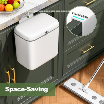 CTIME Compost Bin Kitchen 1.8 Gallon, Hanging Small Compost Bin for Countertop or Under Sink, Indoor Food Waste Bin for Kitchens Bathrooms Living Rooms RVs Bedroom