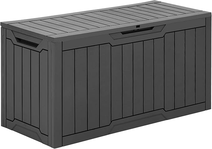 YITAHOME 80 Gallon Outdoor Storage Box | Large Waterproof Resin Deck Box, Indoor Outdoor Lockable Storage Container for Patio, Garden, Cushions, Tools, Equipment