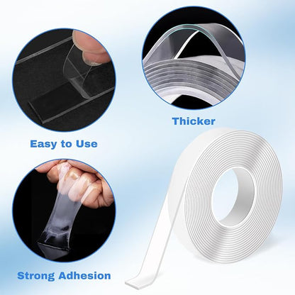 Ties and Tapes for Bird Spikes - 20PCS Plastics Zip Tie & 2PCS 3M Nano Adhesive Mounting Tape for Outdoor Use, Ideal for Keep Pigeons Cat Animal Away Plastic Spikes Bundling Fastening (Black)