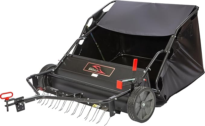 Brinly 42" Tow-Behind Combo Lawn Sweeper with Dethatcher and Hamper Windscreen
