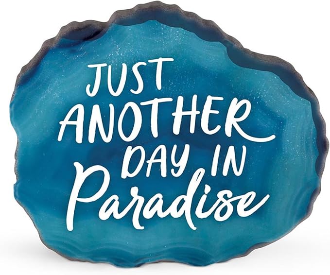 P. Graham Dunn Wood Tabletop Shape Décor - 7" x 6" - Just Another Day In Paradise