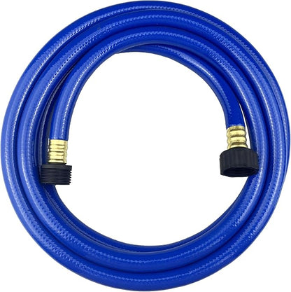 Darnassus PVC Garden Hose 1/2 Inch, 10 FT Flexible Water Hose Blue with Male and Female Plastic Fittings - No Leaking and Lightweight for Household Outdoors Lawns Patio