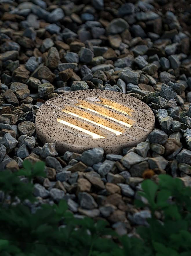 LEONLITE 6-Pack Dia. 4 Inch 3000K Well Lights Grated Top Rock Color | Landscape LED In Ground Outdoor, 12-24V AC/DC, CRI90, Low Voltage Garden Landscaping, Warm White, Aluminum