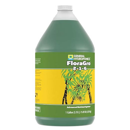 General Hydroponics FloraGro 2-1-6 Plant Food, Part of FloraSeries Advanced Nutrient System for Plants, 1 Gallon