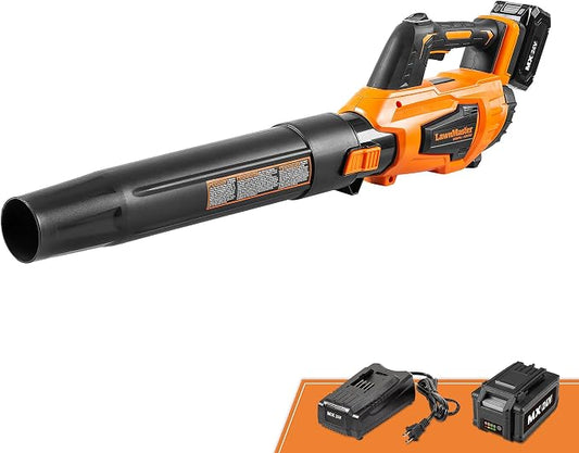 Leaf Blower Cordless, LawnMaster Leaf Blower 24V Max with 4.0Ah Battery and a Charger-CLBL2417A