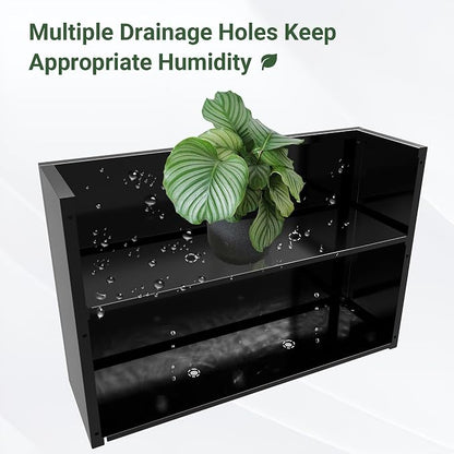 Metal Planter Box 36” x 12” x 24” for Porch, Garden, Patio, Yard | Heavy Duty Rectangle Planter Box with with Drainage Holes & Rust-Proof Coating, Modern Outdoor/Indoor Black Planter Box