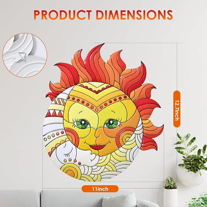 Metal Sun Wall Art Decor,13inches Sun Wall Art Hanging Decoration for Indoor and Outdoor for Room Garden Porch Fence Balcony Patio Decor