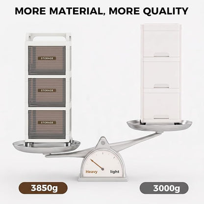 Bathroom Storage with Drawers, 11.8" Wide Wide Slim Storage Cabinet with Wheels for Small Spaces, Narraw Cart for Kitchen Office Bedroom Dinning Room Under Desk, 29.7" Tall