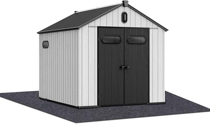 Outdoor Storage Shed Mat，Anti-Slip Patio Furniture Floor Mat，Waterproof Carport Mat，Backing prevents liquid penetration，Soft Material, Non-slip Backing,Washable，Excluding storage shed (10 × 10 FT)