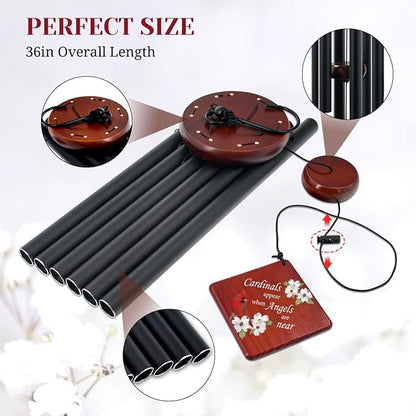 36" Memorial Wind Chimes Sympathy Gift - Cardinal Windchimes in Loving Memory of Loved One, Memorial Cardinal Gifts for Loss of Mom/Dad, Bereavement,Condolence,Funeral Grieving