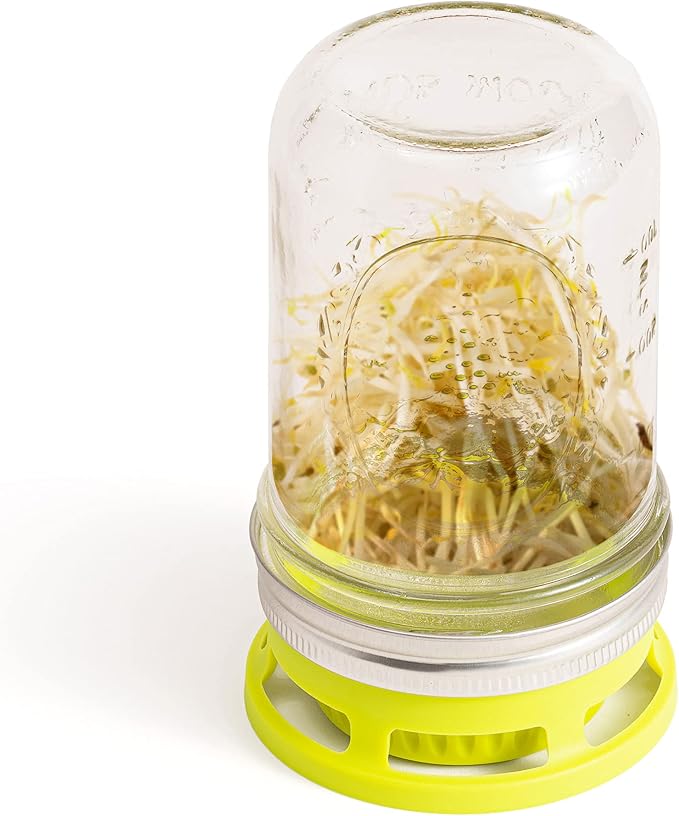 Jarware Mason Jar Lid, Seed Sprouting Lids For Wide Mouth Mason Jars, Set of 2