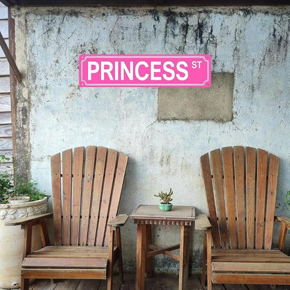 Pink Room Decor Princess Street Sign Y2k Princess Room Decor Pink Princess St Metal Tin Sign Bedroom Decorations 16x4 Inches