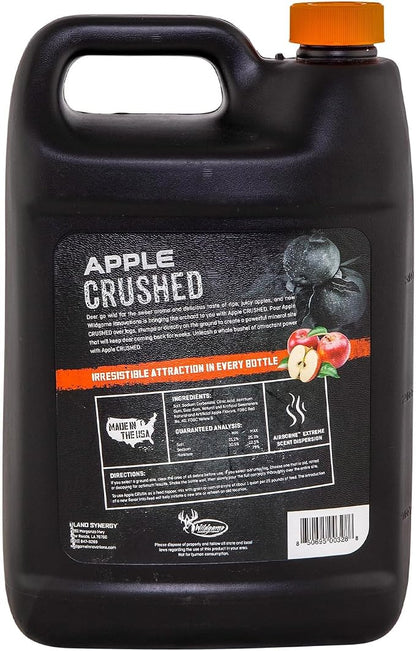 Wildgame Innovation Apple Crushed Liquid Deer Attractant, 1 Gallon Time-Released Juiced Sweet & Salty Mineral Lick with Airborne Extreme Scent Dispersion