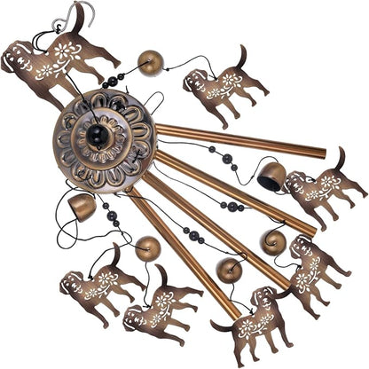 Bronze Dogs Wind Chimes for Outside/Indoor/Home/Balcony/Lawn/Tree/Yard/Garden Decoration, Retro Wind Catcher, Hang Dog Decor, Blessing Wind Bells, Memorial WindChimes Gifts for Mom, Grandma, Woman