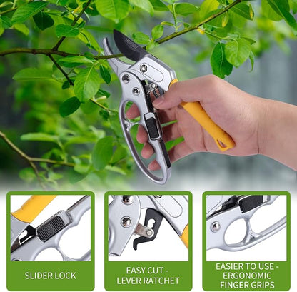 Premium pruning shears for gardening, Work 3 times easier, Pruners heady duty, Sharp garden clippers cuting florist flower, hedge, herb, rose, Indoor live plants, Arthritis weak hand snips