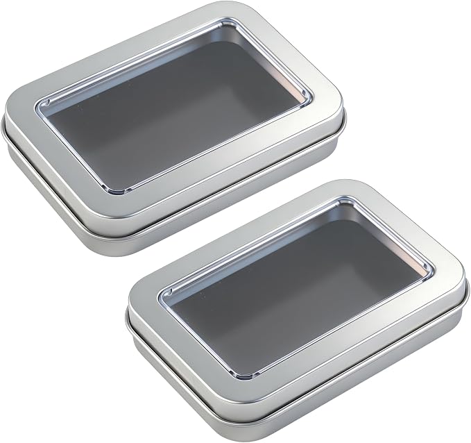 2Pcs Magnetic Needle Case with Transparent Lid, Holder Needles Pins Needlepoint Scissors Under 3.26inch/8.3cm, Magnet Storage Box for Sewing Craft Knitting Embroidery Organizer