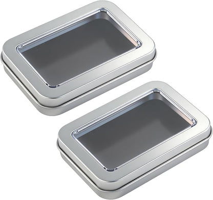 2Pcs Magnetic Needle Case with Transparent Lid, Holder Needles Pins Needlepoint Scissors Under 3.26inch/8.3cm, Magnet Storage Box for Sewing Craft Knitting Embroidery Organizer
