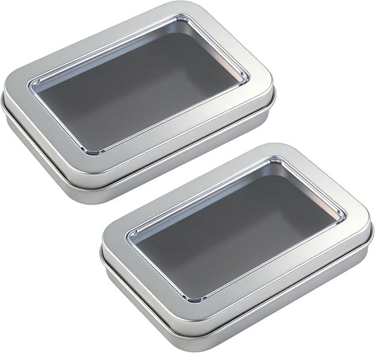 2Pcs Magnetic Needle Case with Transparent Lid, Holder Needles Pins Needlepoint Scissors Under 3.26inch/8.3cm, Magnet Storage Box for Sewing Craft Knitting Embroidery Organizer