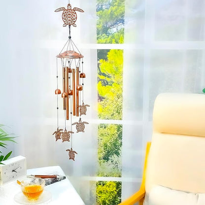 Turtle Wind Chimes Outdoor Sea Turtle Gifts for Women/Men/Mom/Grandma/Wife Birthday Gifts Memorial Gift Metal WindChimes for Outside/Indoors, Home, Lawn, Porch, Patio, Garden Decor, Yard Decorations