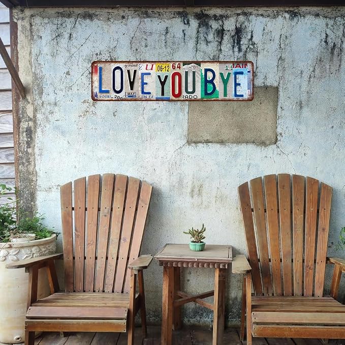 Love You Bye Sign Vintage Metal Tin Signs Love You Bye Sign Above Door Street Signs For Home Bar Coffee Wall Deco 4x 16 Inches