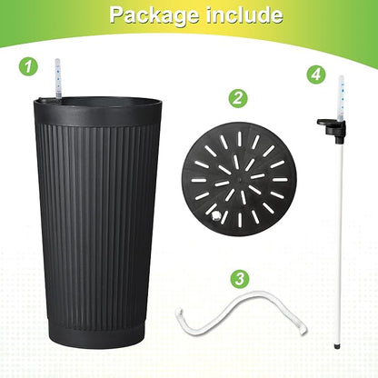 TUYOHW Set of 2 Large Round Tall Planter for Indoor or Outdoor 24" Flower Pots for Porch, Patio, Backyard, Large Planters for Outdoor Indoor Plants