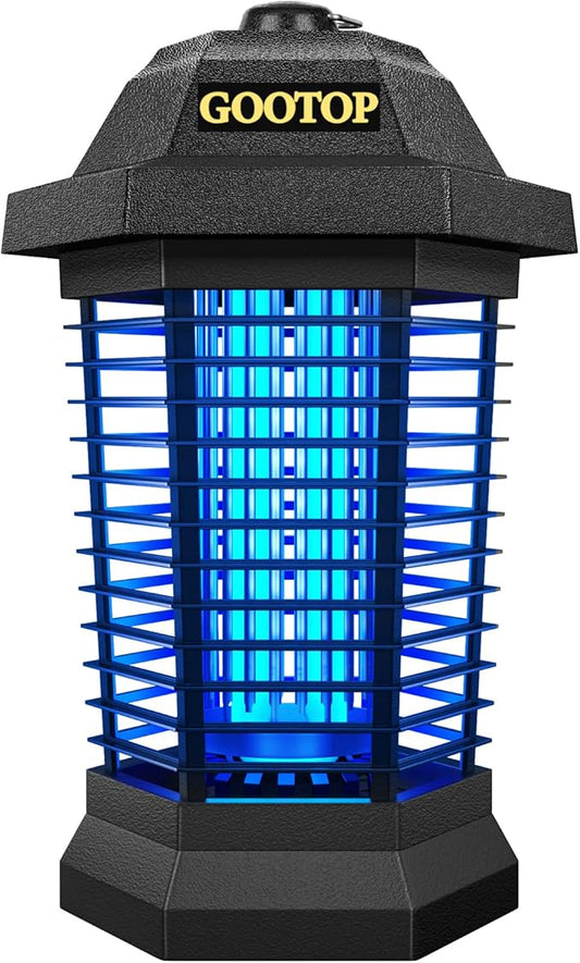 GOOTOP Bug Zapper Outdoor, Mosquito Zapper, 4200V 3 Prong Plug in Electric Fly Zapper, Mosquito Killer, Fly Traps, Flying Insects Zapper Indoor Outdoor, ABS Plastic Outer (Black)