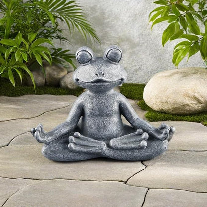 Meditating Frog Statue Buddha, Zen Frog, Zen Garden Frog Figurines for Home and Garden Decor, Frog Decorations Gift Ideas for Desk Office Bedroom Outdoor Yard Lawn (Frog)