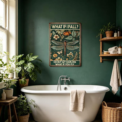 Metal Signs What If I Fall Oh But My Darling What If You Fly Retro Tin Sign for Home Office Kitchen Bar Cafe Garden Wall Decor 12x8 Inch