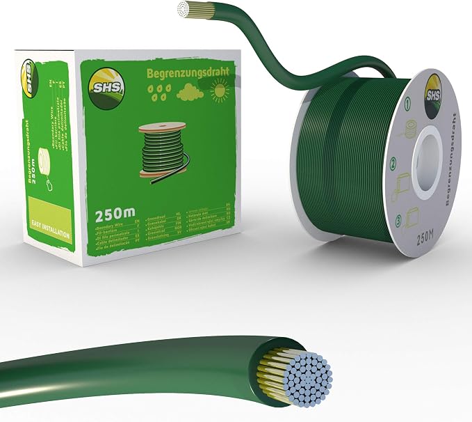 RASENFREUND 250 m Boundary Cable for Robotic lawnmowers, Lawn mowers, Accessory Set, Boundary Wire for Search Cables, Compatible with Gardena/Bosch/Husqvarna/Worx/Honda/Robomow/iMow, Diameter 2.7 mm