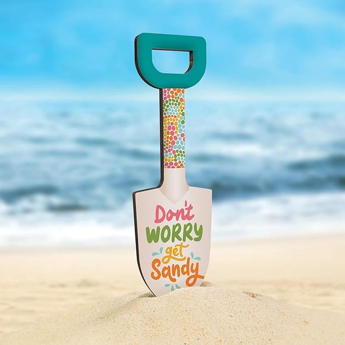 P. Graham Dunn Decorative Garden Shovel Sign - “Don’t Worry Get Sandy”- 2.5" x 9.75"