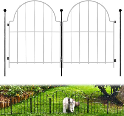 Blingluck Decorative Garden Fence Stakes 3 Pack Without Fence Panels, Total 17in(H) No Dig Animal Barrier, Garden Border Edging Flower Outdoor Fences for Landscape Specialized Accessories
