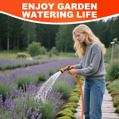 YOTOO Heavy Duty Hybrid Garden Lead in Water Hose 5/8-Inch by 6-Feet 150 PSI, Kink Resistant, All-Weather Flexible with Swivel Grip Handle and 3/4" GHT Solid Brass Fittings, Orange