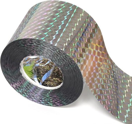 Ruolan Bird Scare Tape Ribbon,Reflective Tape Keep Birds Away Outdoor,Double Side Bird Flash Tape, Scare Geese, Pigeon, Duck, Woodpecker (350FT)