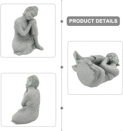 Buddha Garden Statue Sandstone Resin Effect Outdoor and Indoor Yoga Decor for Lawn and Home Weather Resistant for SCULPTURE for Tranquil Zen Landscape Enhancements(S)
