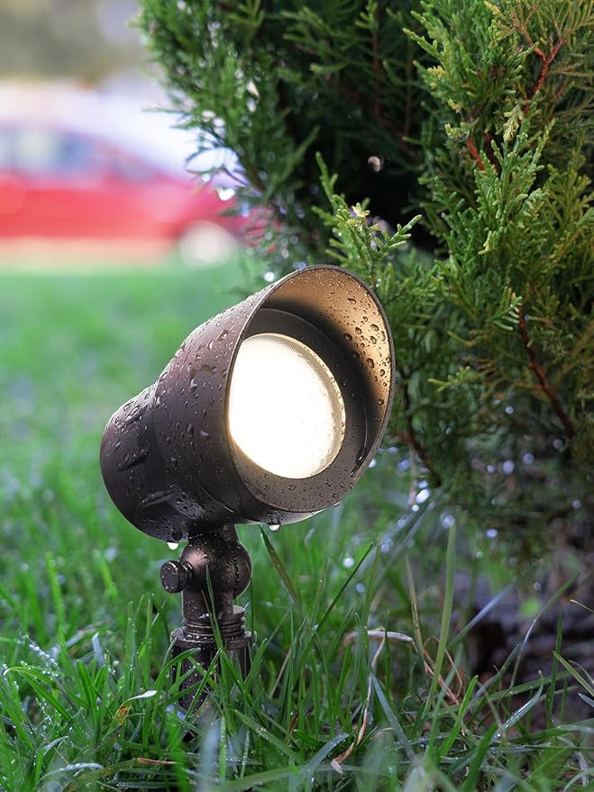LEONLITE 12-Pack 12-24V Low Voltage LED Spotlight 3000K Oil Rubbed Bronze | Landscape Pathway Lights Outdoor, CRI90, Aluminum Spot Lights for Garden, ETL Listed, IP65 Waterproof, Warm White