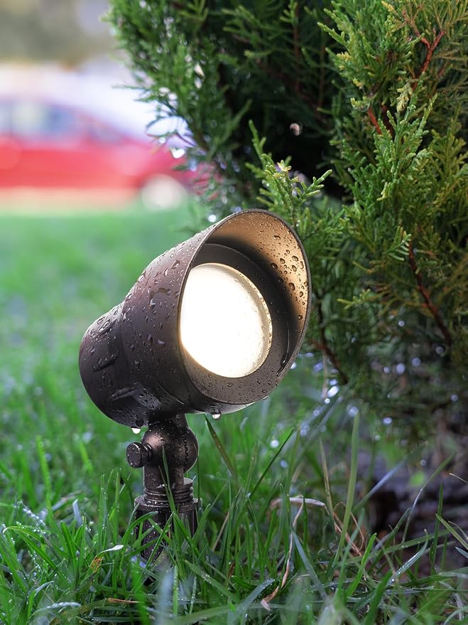 LEONLITE 6-Pack 5W 12-24V Low Voltage LED Spotlight 3000K Oil Rubbed Bronze | Landscape Pathway Lights Outdoor, CRI90, Aluminum Spot Lights for Garden, ETL Listed, IP65 Waterproof, Warm White