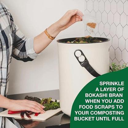 TeraGanix TCM Premium Bokashi Bran Bulk, Compost Accelerator, Rice Bran Mix, Odor Eliminator, Bokashi Compost Starter for Kitchen Compost Bin & Soil (22 Lb)
