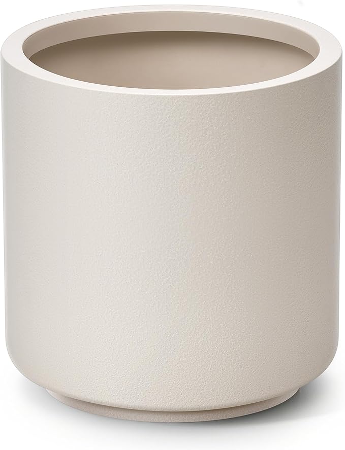 homenote Flower Pots 13.2 Inch,Large Plant Pots Indoor with Drainage,Plastic Pots for Plants,Garden Pots for Outdoor,Large Planters for Indoor Plants,Big Plastic Planter,Off-White