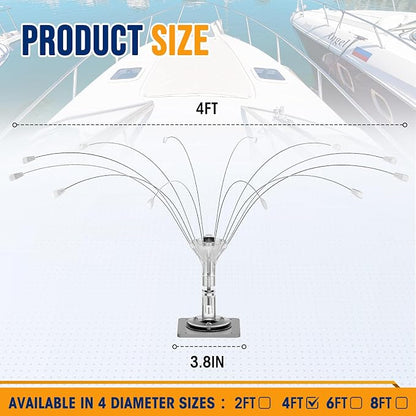Buzzlett Stainless Steel Bird Deterrent with PVC Base for Outdoors, Boats, Docks and HVAC - Efficient Bird Repellent for Birds, Deters Seagulls and Other Birds from Landing- 4ft