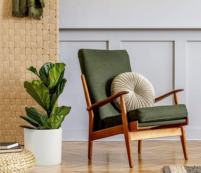 Fox & Fern Large Indoor Planter, Modern Large Plant Pot for Indoor or Outdoor, UV and Frost Resistant - 10 Inch, Matte White Flower Pot with Drainage Plug