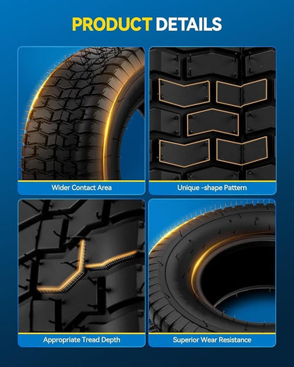 PHILTOP 16x6.5-8 ATV UTV Tires, 4-Ply Super Mud 16x6.5-8 ATV All-Terrain Tires for Riding Mowers, Golf Carts, Off-Road,2 Pcs,Tubeless (Z-102)