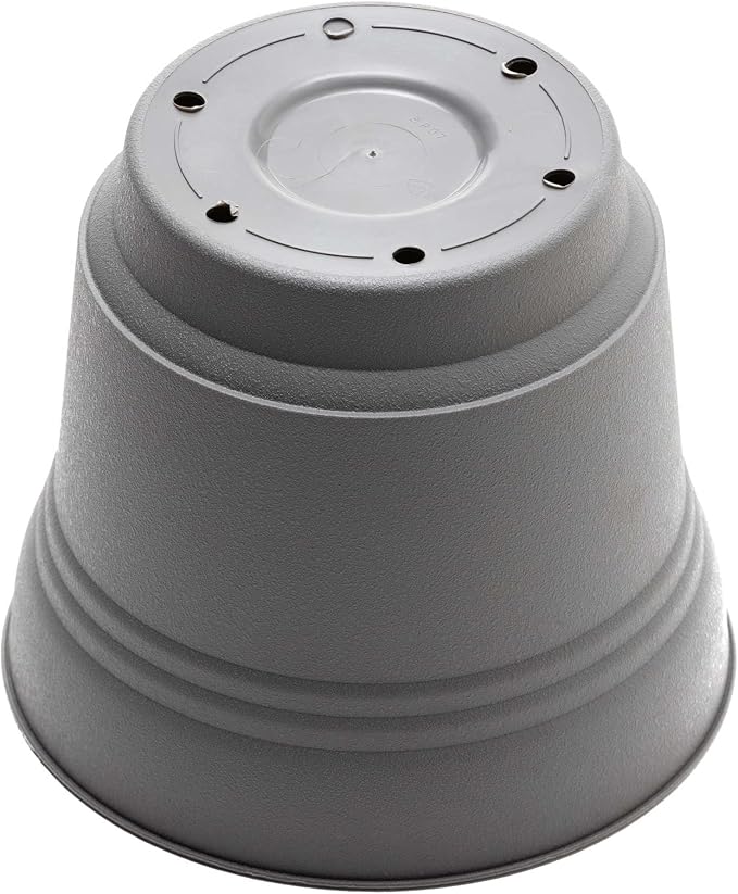 Bloem Saturn Round Planter with Saucer Tray: 12" - Charcoal - Durable Plastic Pot, Matte Finish, Removable Saucer, for Indoor & Outdoor Use, Gardening, 3 Gallon Capacity | Medium-sized pot with built-in drainage holes and detachable saucer tray to prot...