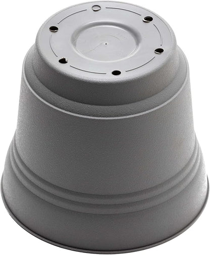 Bloem Saturn Round Planter with Saucer Tray: 12" - Charcoal - Durable Plastic Pot, Matte Finish, Removable Saucer, for Indoor & Outdoor Use, Gardening, 3 Gallon Capacity | Medium-sized pot with built-in drainage holes and detachable saucer tray to prot...