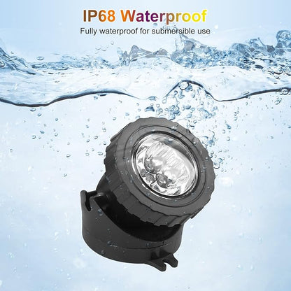 RGB Pond Lights with Timer, LED Underwater Submersible Colorful Landscape Spotlights, 98ft Remote Control IP68 Waterproof Fountain Lights for Fish Aquarium Tank Garden Yard Pool (Set of 3)