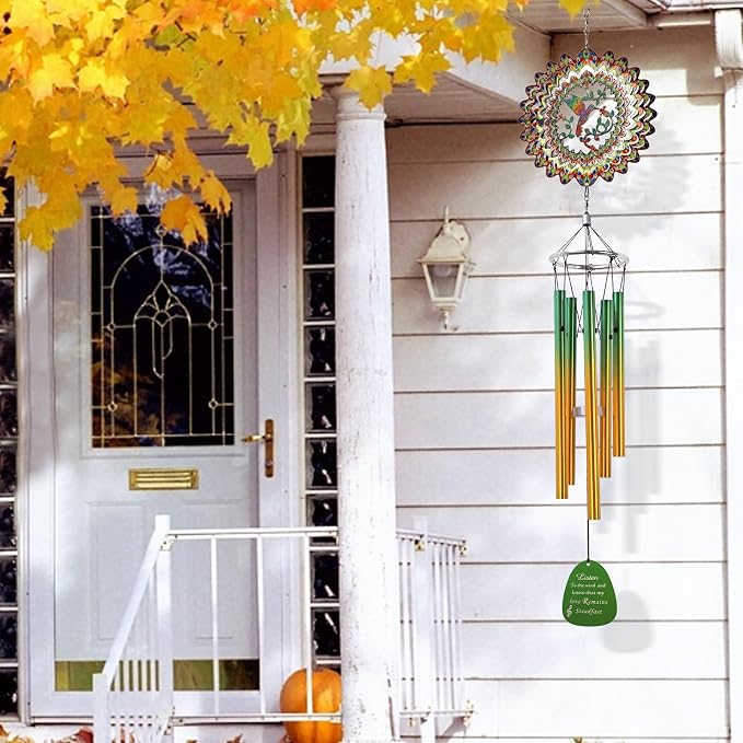 Aoedelyart Wind Chimes for Outside with Hummingbird Wind Spinner,33" Memorial Wind Chimes Outdoor Decor for Zen Garden Patio Home,Best Gifts for Mom Women Father Grandma Neighbors,Christmas Ornaments