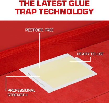 Tomcat Glue Boards with Eugenol for Enhanced Stickiness, 4 Boards | Sticky Traps for Mice, Cockroaches & Insects, Flat or Covered Use, Ready-To-Use