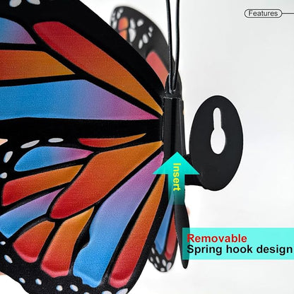 EOORAU Metal Butterfly Wall Decor - 3 Pack Lifelike Butterflies Wall Art Sculpture Hanging Decorations for Indoor or Outdoor, Yard Patio Fence Garden Decoration